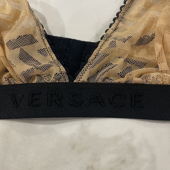 VERSACE UNDERWEAR Beige La Greca Bra - Picture 4 of 10